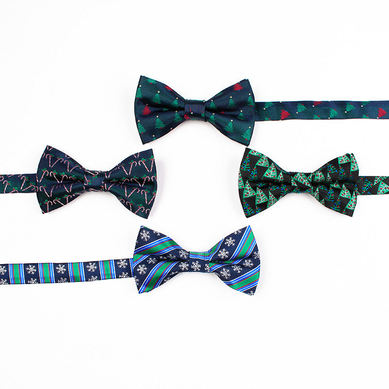 Mens Christmas Fashion Casual Print Bow Tie