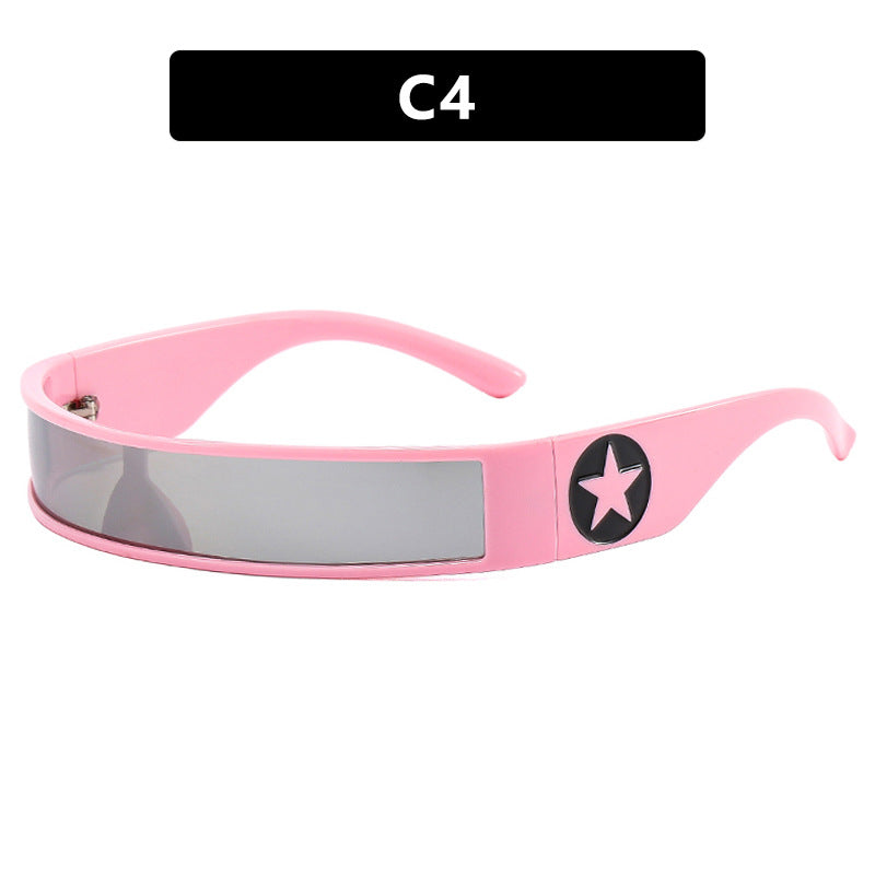 Five-pointed Star Conjoined Narrow Frame Sunglasses