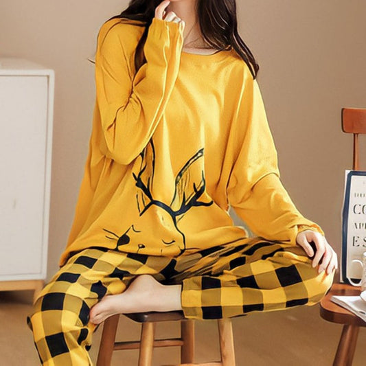 2 Pcs Cute Cartoon Sleepwear Sets