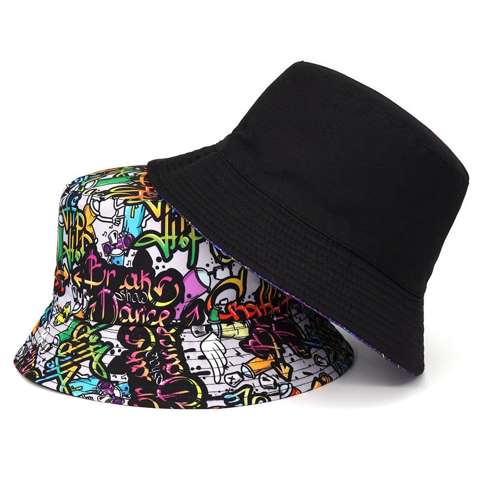 New Cartoon Pattern Double-sided Sun Hat Trendy Outdoor