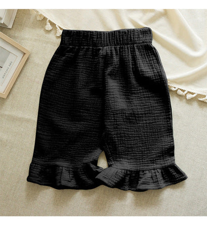 Girls' All Match Cotton Ruffled Shorts