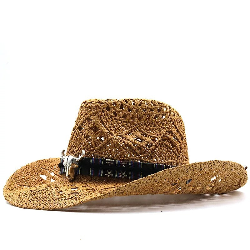 New Women's Beach Cowboy Straw Caps Sun Hat