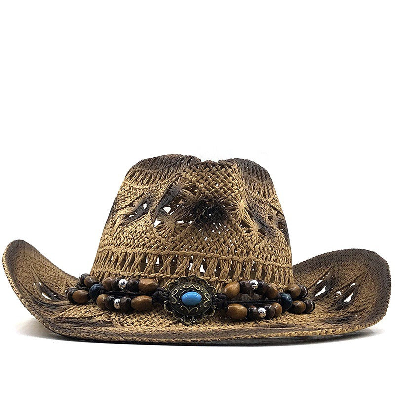 New Women's Beach Cowboy Straw Caps Sun Hat