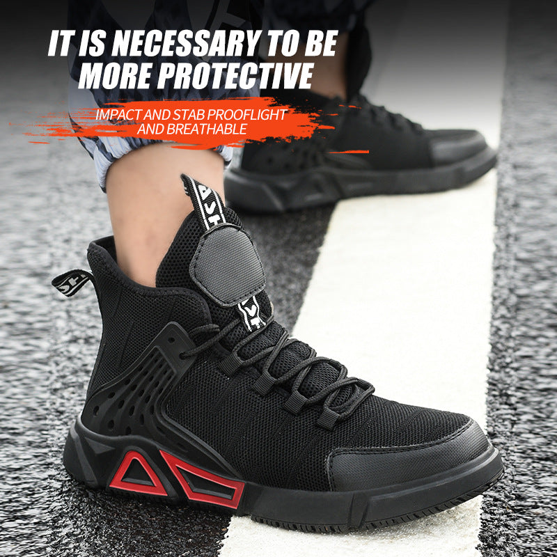 Stylish And Lightweight Safety Protection Anti-smashing And Anti-penetration Non-slip Wear-resistant Work Shoes Men