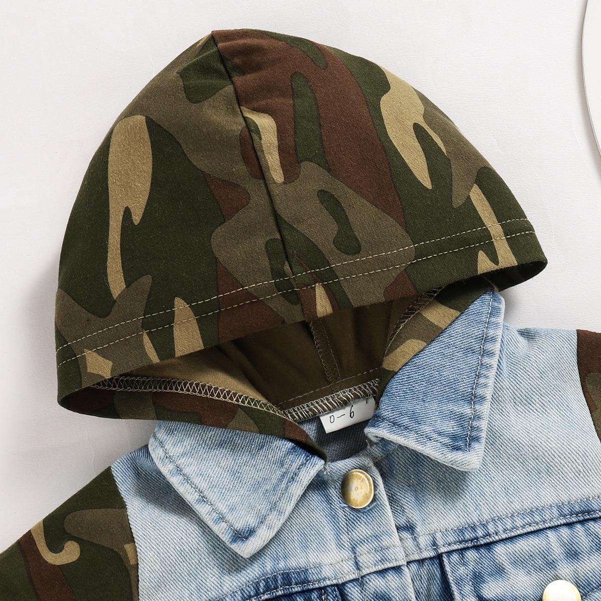 Boys' Summer Hooded Children's Casual Camouflage Shorts