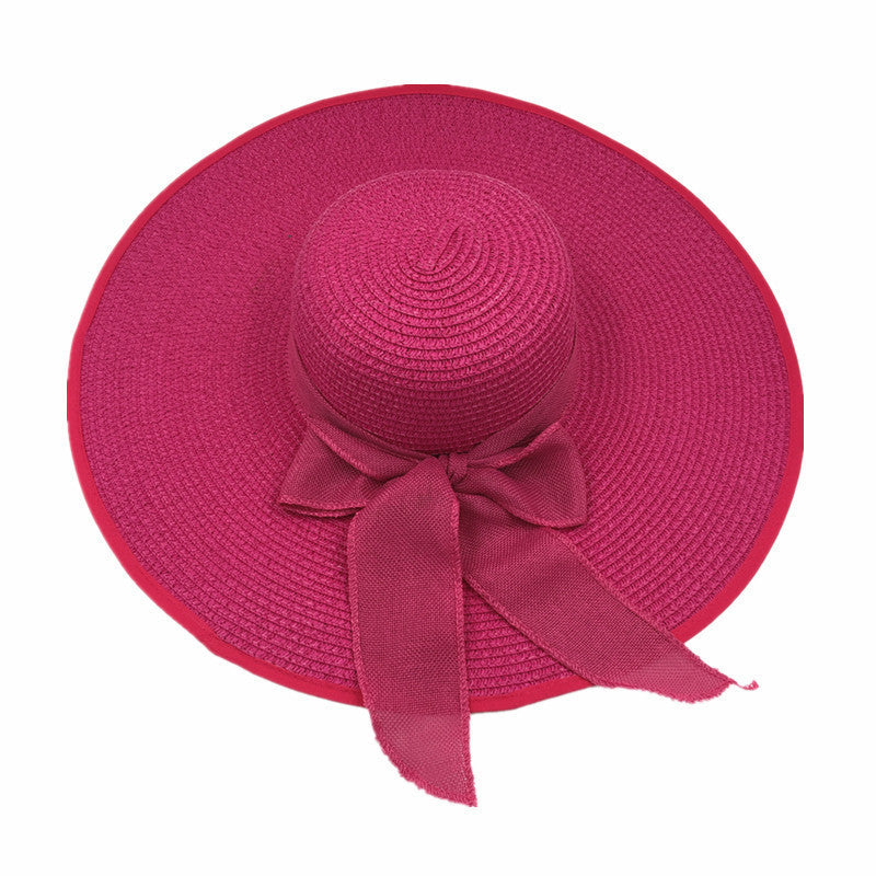 Ladies Foldable Sun Protection Shade Big Brim Straw Hat