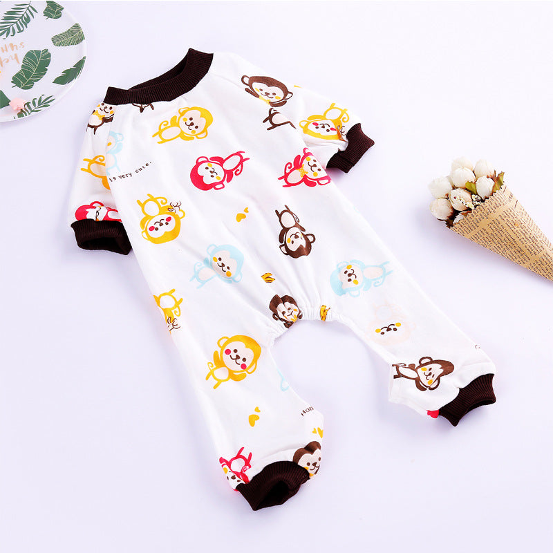 Pet Four Legged Printed Pajamas Comfortable Home Clothes