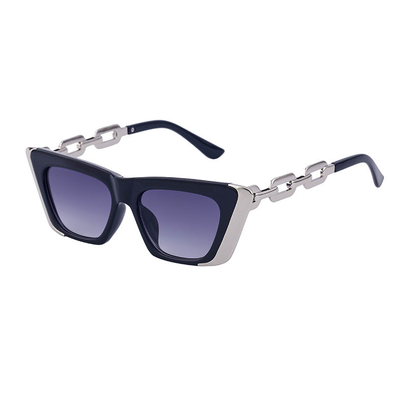 Chain Small Frame Sunglasses Personality Cat Eyes