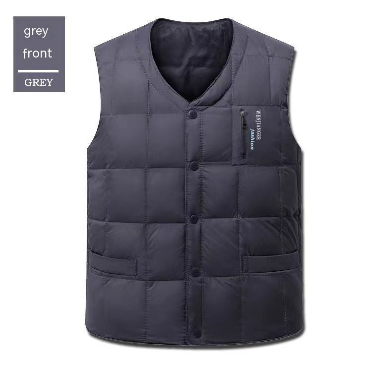 Men's Down Vest Plus-sized Duck Down Vest Warm Autumn And Winter