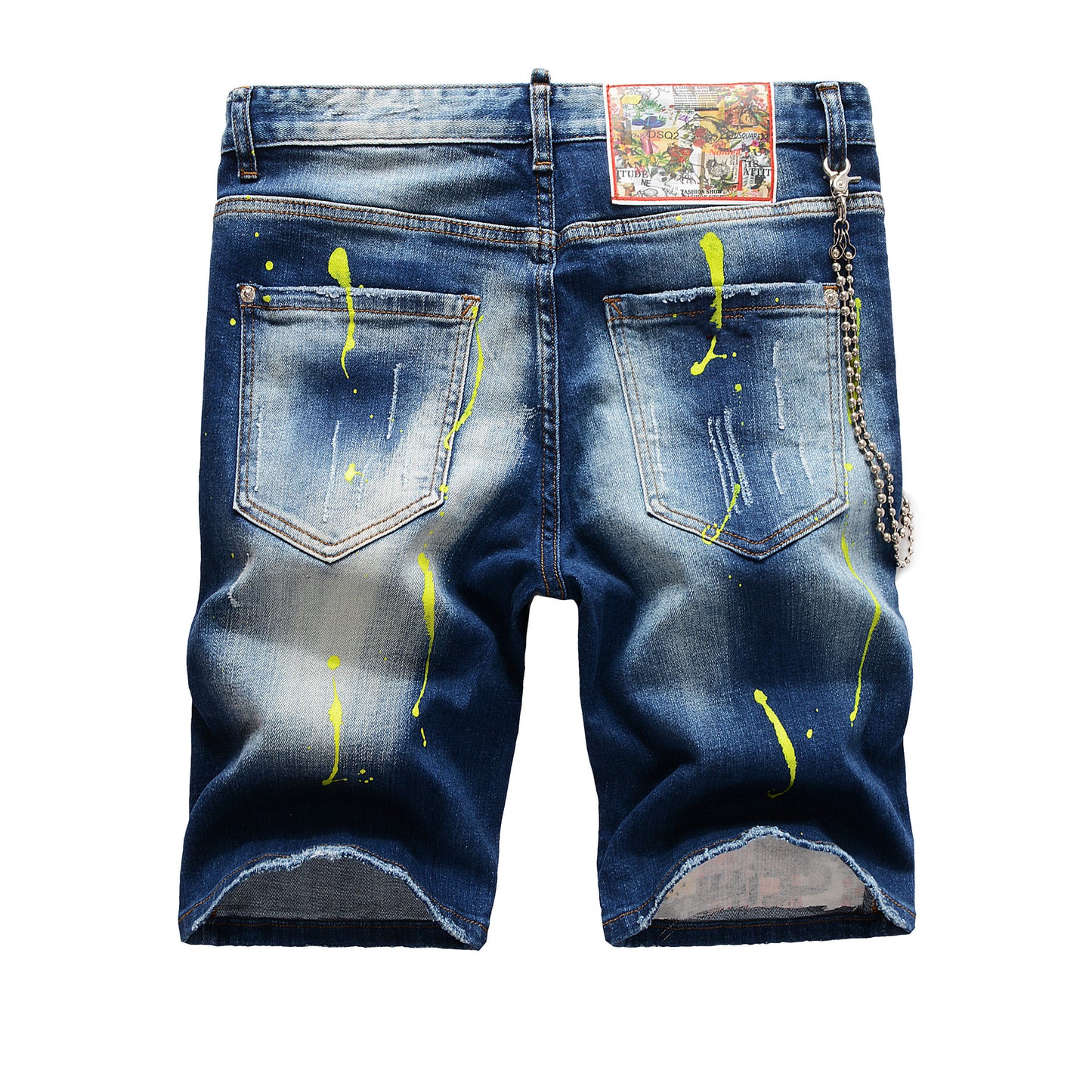 Men's Summer Paint Dot Hole Patch Shorts