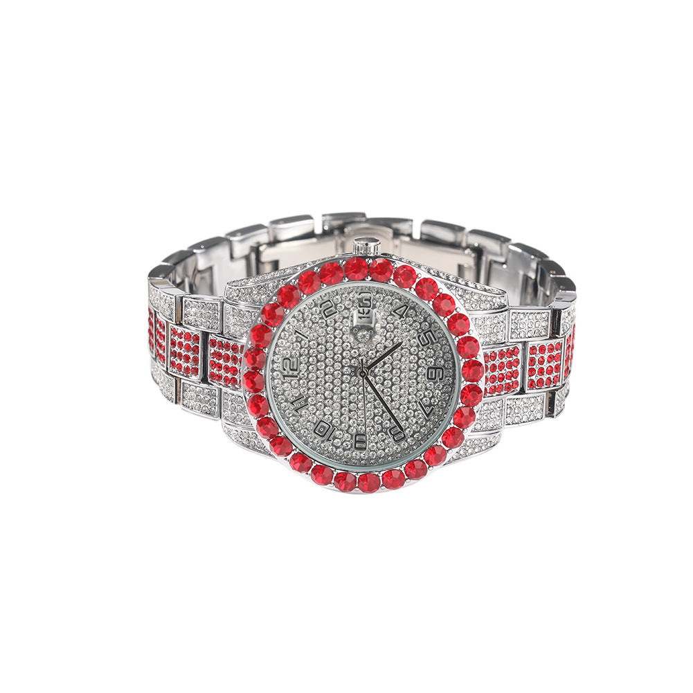 Round Diamond Red Fashion Watch