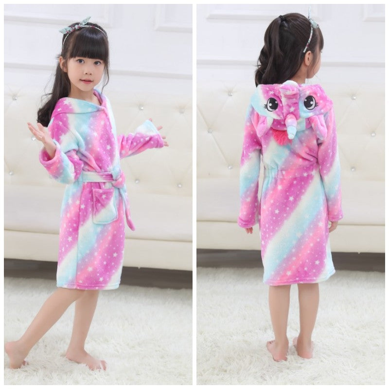 Tenma Bathrobe Flannel New Children's Home Clothes Nightgown