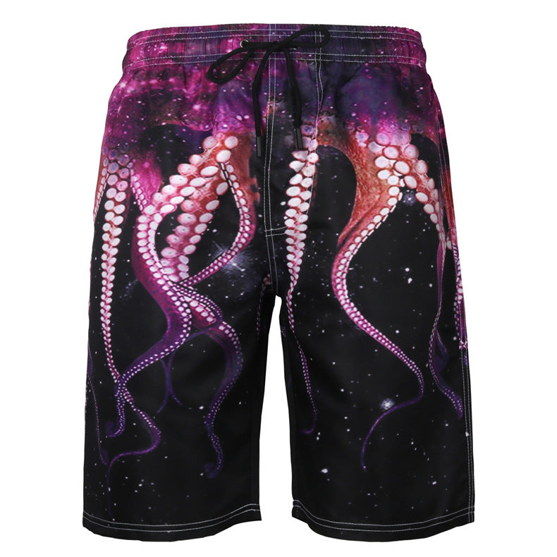 Men's Beach Pants Casual Shorts Octopus Amazon Plus Size Sweatpants