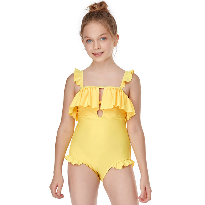 The New One-piece Flashing Girls Swimwear New Children's Swimwear