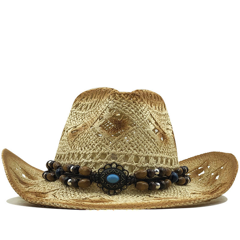 New Women's Beach Cowboy Straw Caps Sun Hat