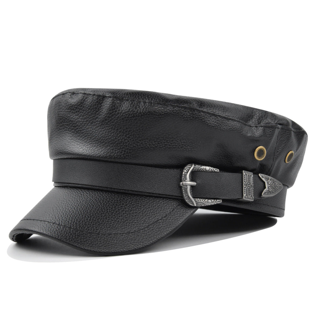 PU Leather Belt Buckle Beret