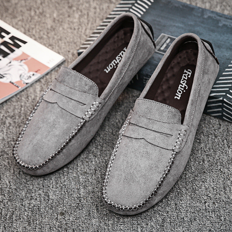 Summer New Cross-border Suede Handmade Peas Shoes Men