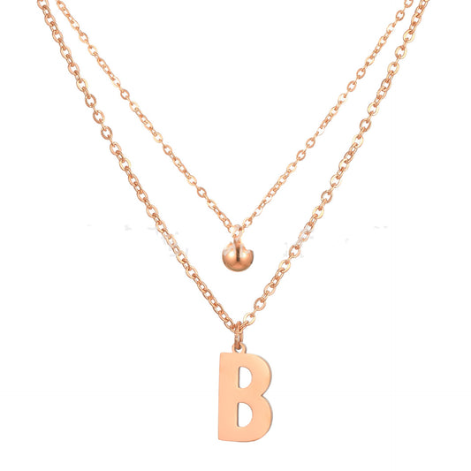 Double-layer Necklace Letter Necklace Ornament