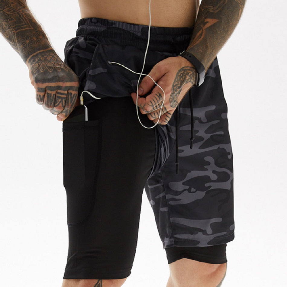 Double Layer Shorts Men Sports And Leisure