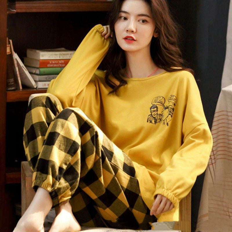 New Style Pajamas Women Spring And Autumn Long Sleeves