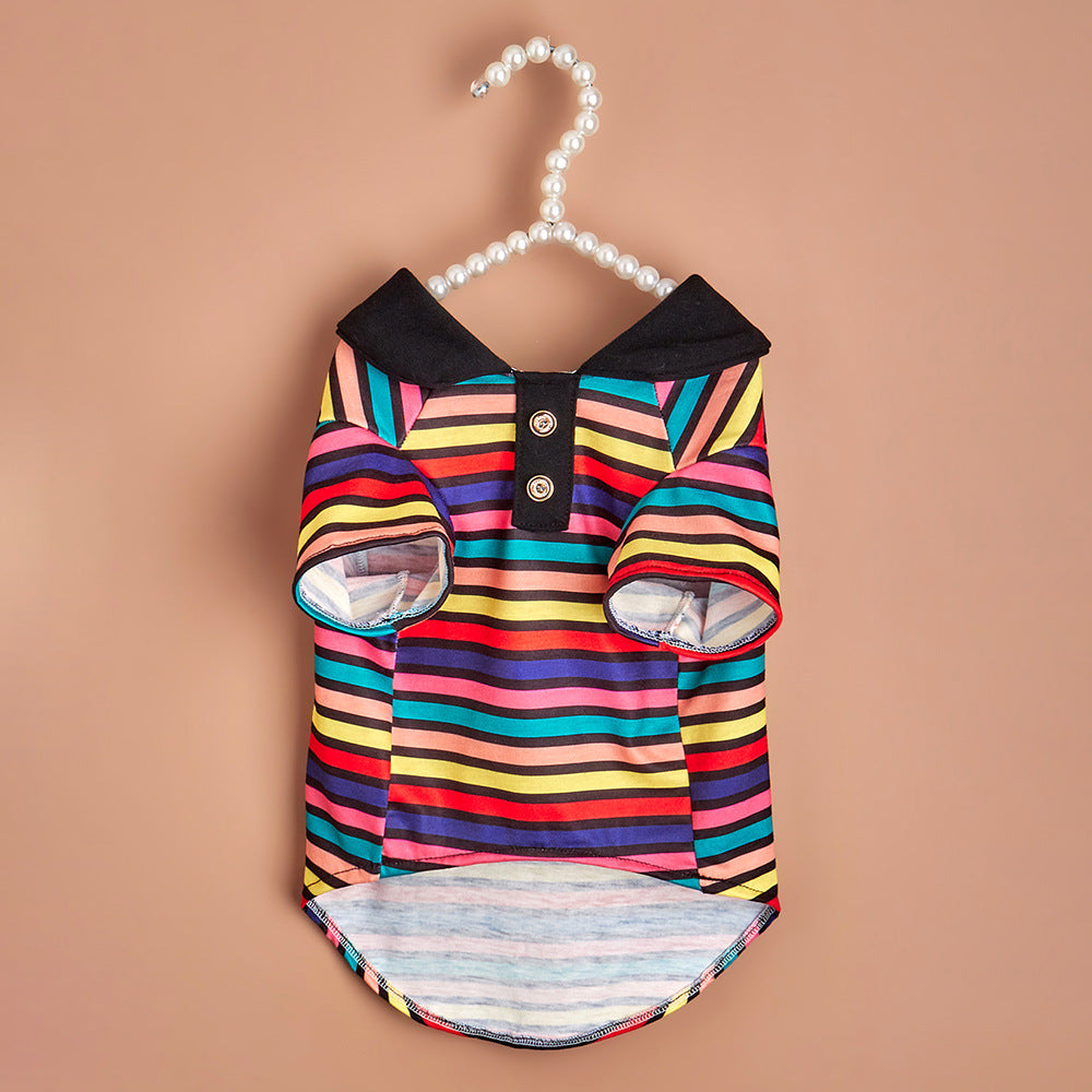 Striped POLO Shirt Inset Pet Clothes