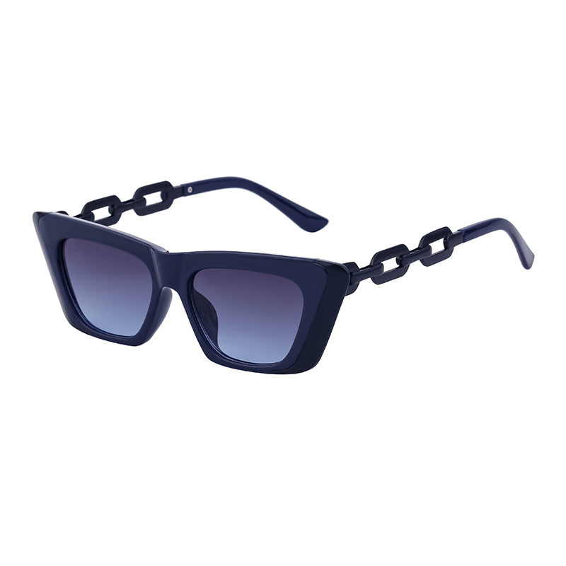 Chain Small Frame Sunglasses Personality Cat Eyes