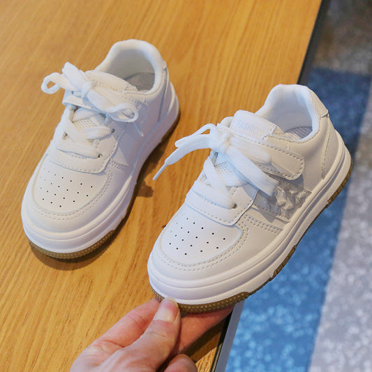 Children's White Shoes Sneakers Lightweight Non-slip Boys Casual Soft Bottom Baby Sneakers