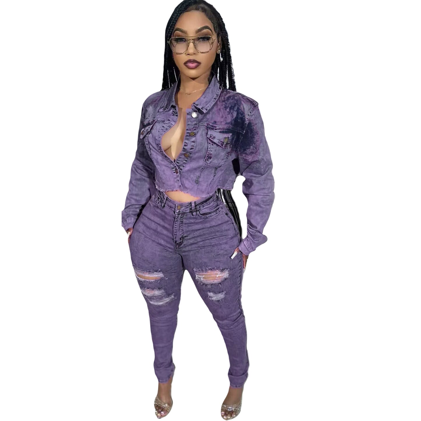 Women's Stretch Denim Suit Fashion