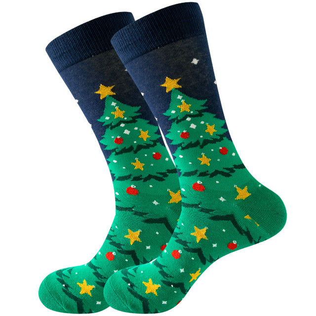 Cotton Stockings For Men With Christmas Theme