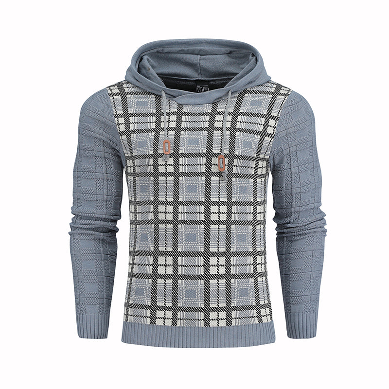 Pullover Plaid Image Multi-Color Lines Men Hoodies