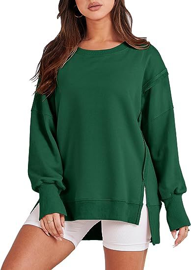 Solid Crew Neck Long Sleeve Sweatshirt