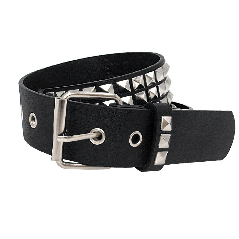 Rivet Belt Belt Men's And Women's Jeans Soft Surface Pin Buckle