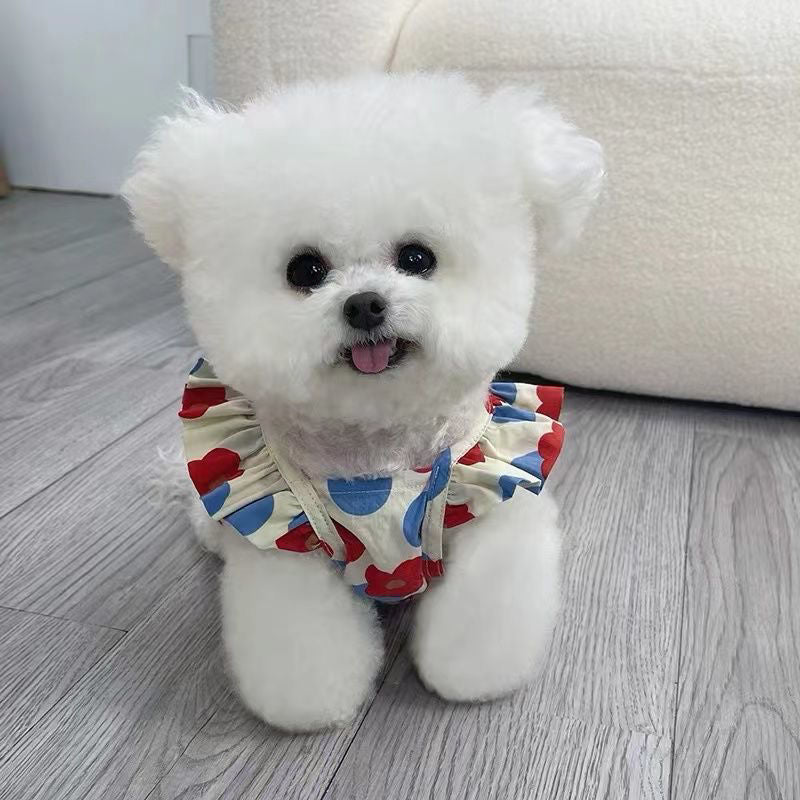 Dog Cat Floral Dress Pet Clothes