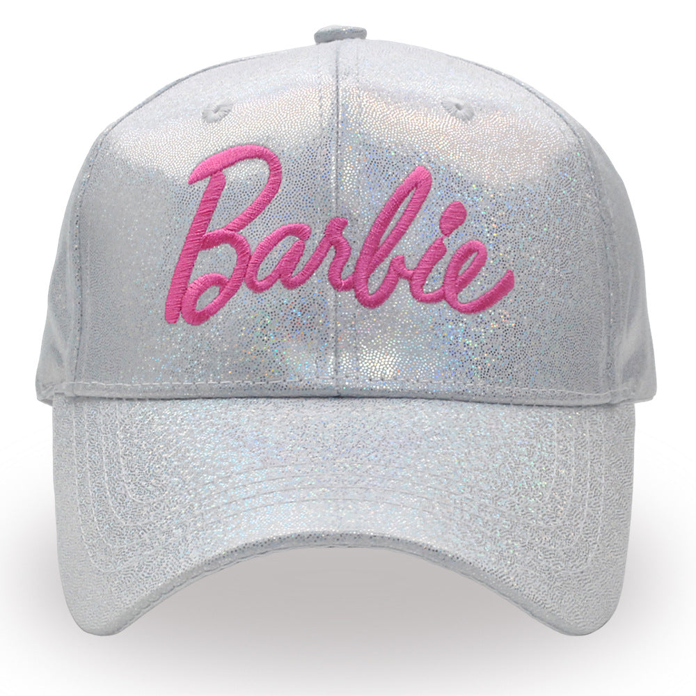 New Laser Colorful Barbie Girl Baseball Cap Pink Embroidered Letter Hat Casual Fashion Cap