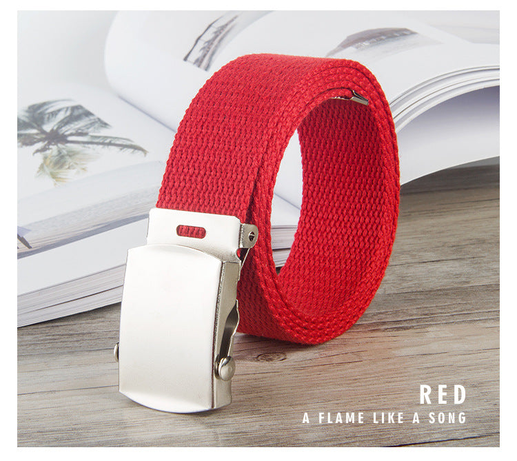 25mm Children's Belt Trendy Fashion Kids Universal Pant Belt Thickened Rolling Buckle Canvas Belt